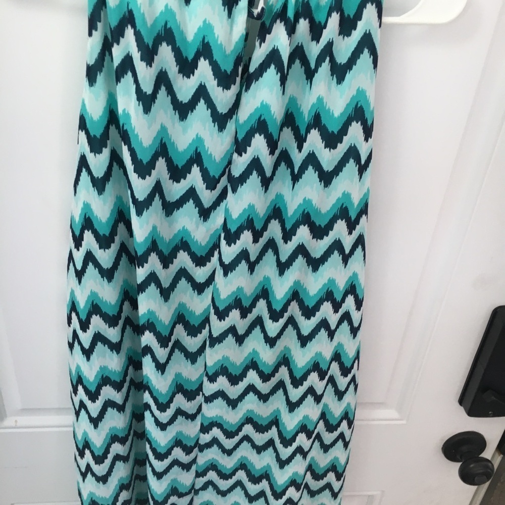 TACERA Chevron Blue Large Sleeveless Womens Dress - Picture 6 of 6